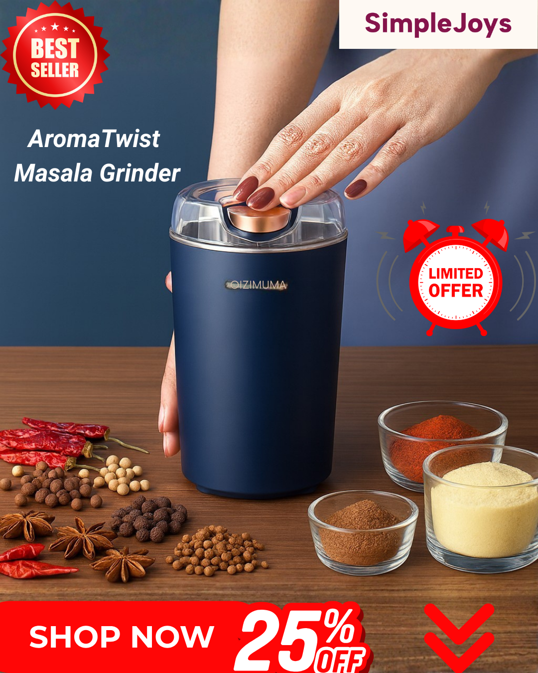 AromaTwist NanoGrinder - Grind it fresh. Taste the difference!