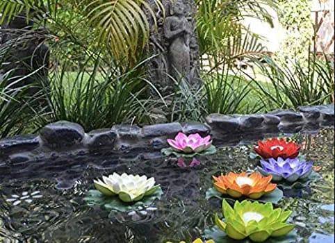 Lotus Flower Water Sensor LED Diyas (Pack of 6)